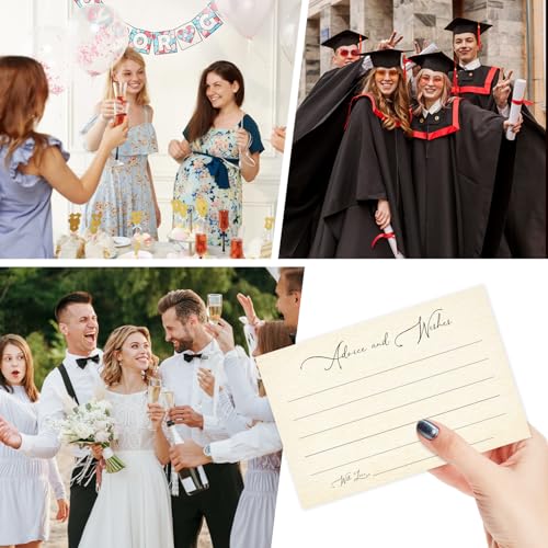 DOIUCRO Advice and Wishes Cards (25 Cards), Wishes Cards For Wedding, Baby Shower, Graduation, Retirement, Other Parties and Celebrations, Party Favor Card 4x6