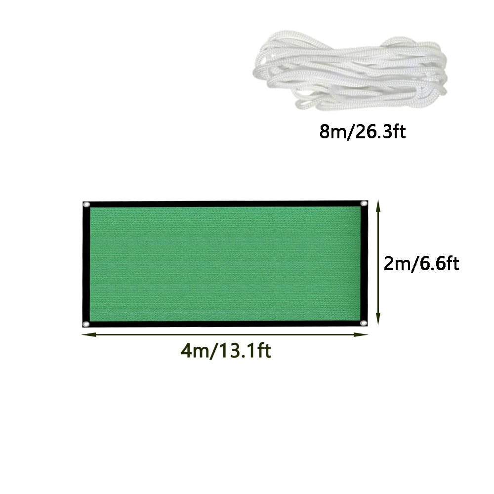 SENRISE 2 * 4m/6.6 * 13.1ft Green Sun Shade Sails Canopy, Shade Sail UV Block for Patio Garden Outdoor Facility and Activities Easy Setup Mesh Canopy Cover with Grommets