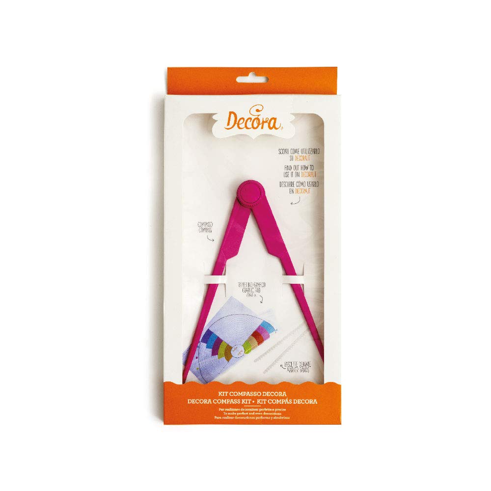 Decora 9271044 Compas avec Guide avec 3 Bandes MARQUEURS ET Tapis, Plastique
