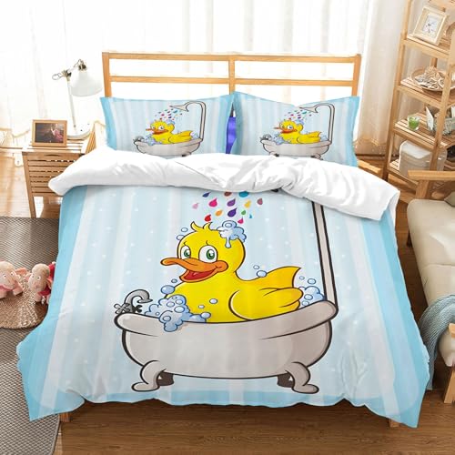 Parure housse de couette canard dans le bain 228x264
