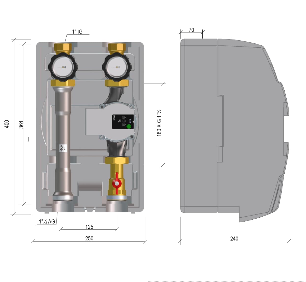 Circolatore Ad Alta Efficienza Per Gruppi "Regumat 180" DN25, Wilo Yonos Para RS 25/6-RKA - GmbH & Co. KG - Foto 2