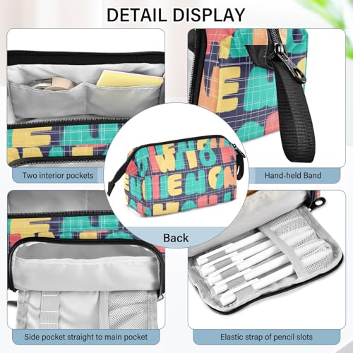 Image of Bolaz Big Capacity Pencil Pen Case Pouch Bag School College Office Organizer for Teens Girls Adults Student-Word