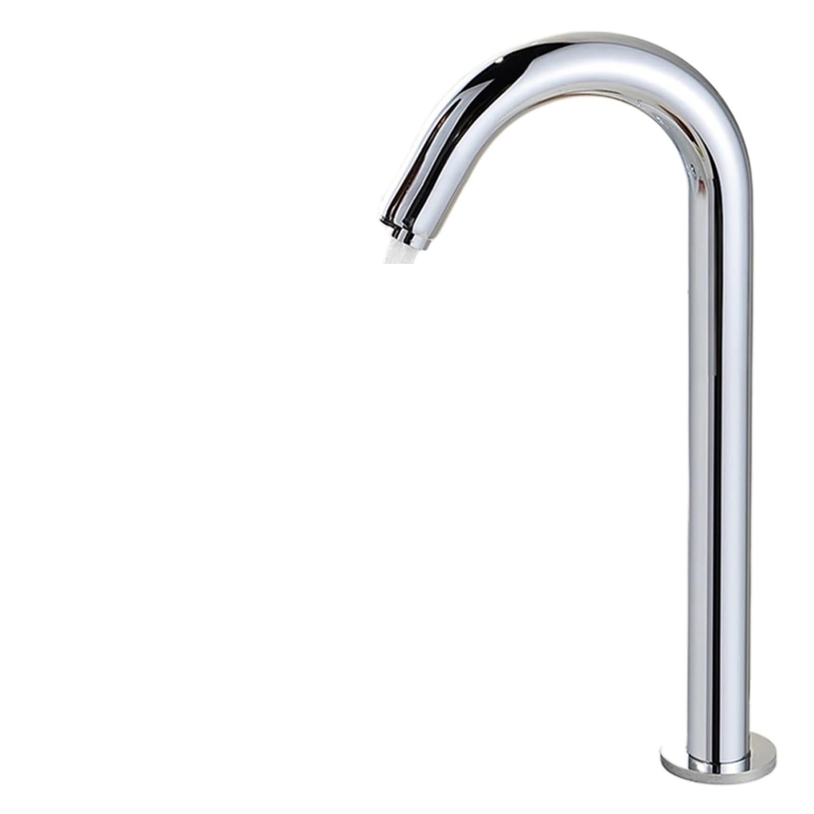 ZYCHSJXA G1/2in Thread Induction Sensor Water Faucet Infrared Single Cold Tap with Control Box(Medium Height Type)