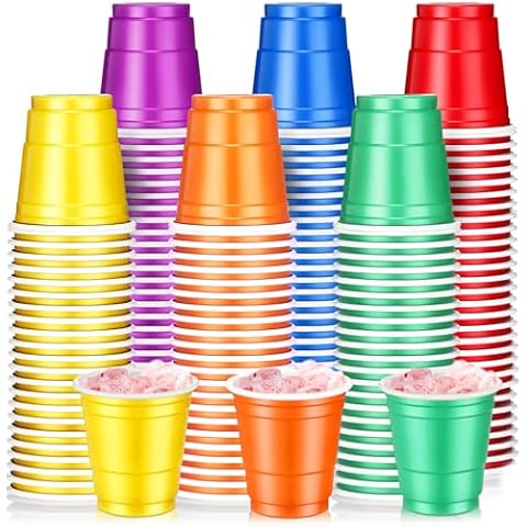 Roshtia 100 Pack Plastic Shot Cups Cover