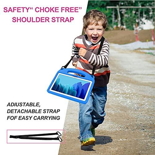 KINGSKEEN-Funda-Protectora-para-Samsung-Galaxy-Tab-A7-de-104-2020-SM-T500T505EVA-a-los-Golpes-deFunda-proteccion-Infantil-con-asa-y-Correa-para-el-Hombro-integradas-Bolsas-Bandolera-Blue