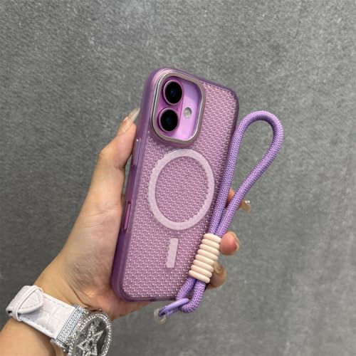 Coque transparente violet fumé antichoc et magnétique pour iPhone 16 Plus