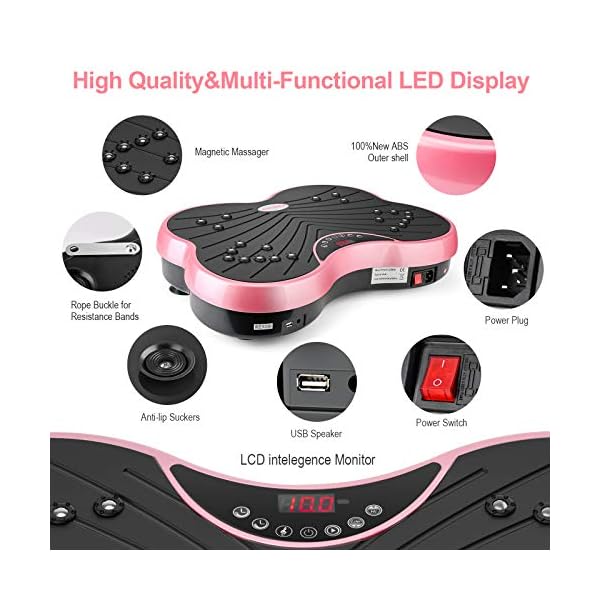 PINKWAY Vibration Platform Machine Whole Body Shaker Exercise Massager Fitness Workout Vibration Bluetooth Plate Home…