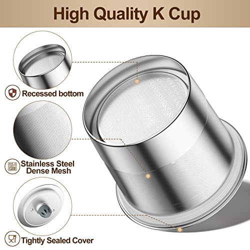 RETHONE K Cup Reusable Coffee Pods, Stainless Steel Reusable K Cups Coffee Filter Compatible with Keurig 1.0 & 2.0 Coffee Makers BPA-Free Refillable Coffee Filters (4 Pack) by RETHONE - Used condition - Image 4