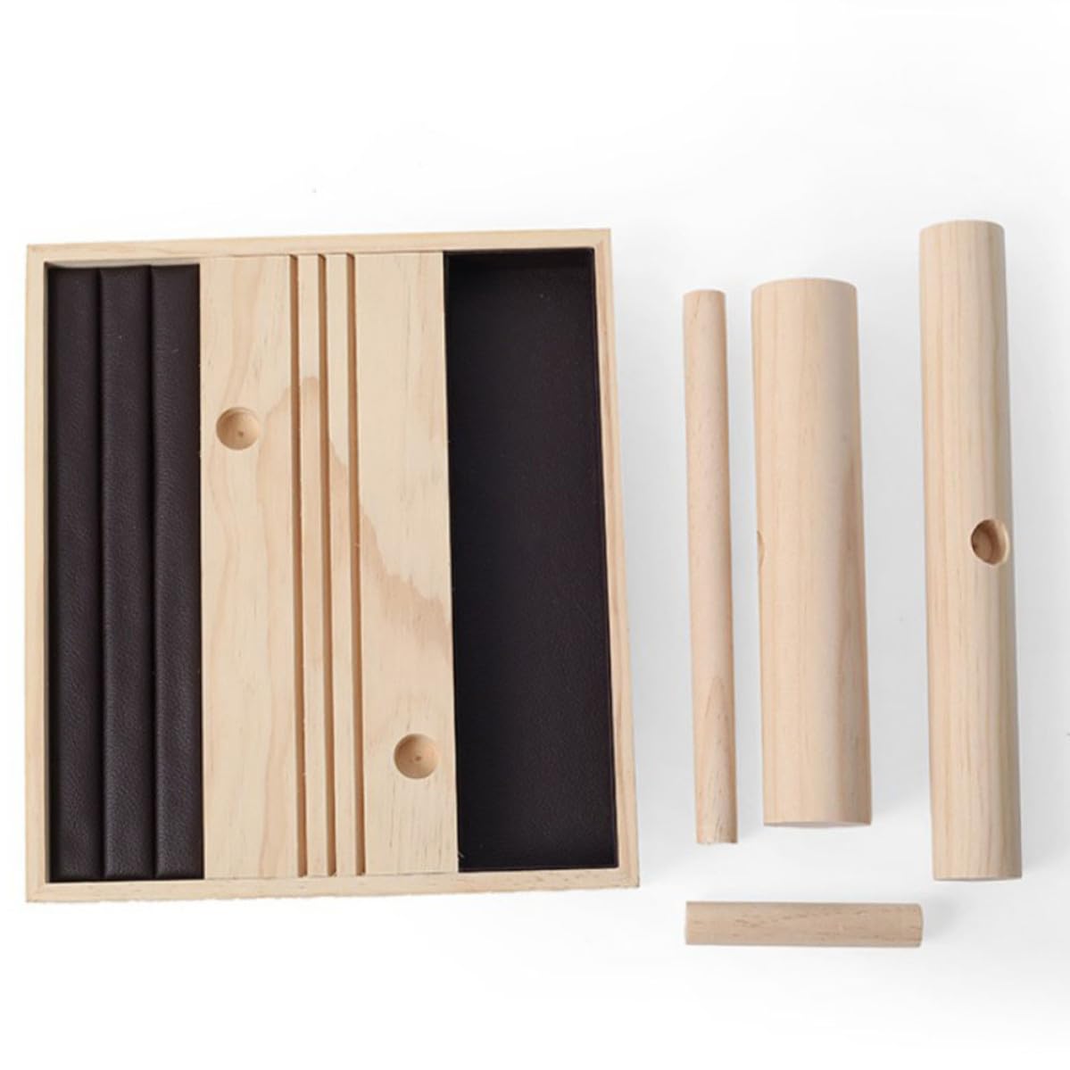 INOOMP Soporte de Madera para Joyas de Dos Capas, Marrón Organizador