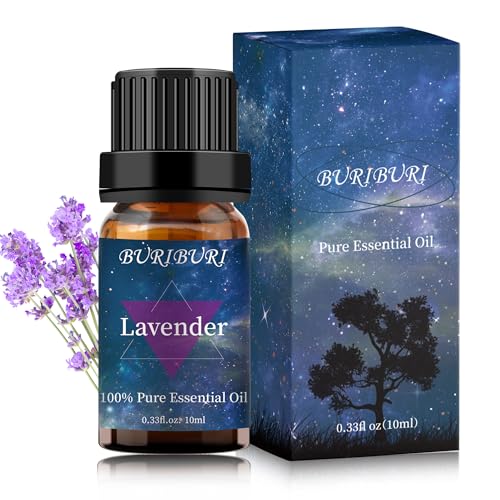 Image of BURIBURI Lavender Essential Oil for Diffuser, Skin, Soap & Candle Making, 100% Pure Undiluted Natural Organic Lavender Aromatherapy Oils 10ml