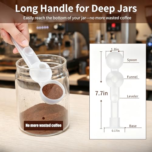 Image of Coffee Scoop with Funnel for Reusable K Cup, 2 TBSP Measuring Spoon