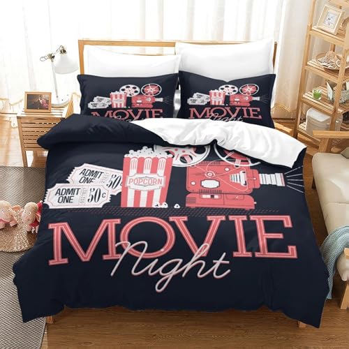 Housse de couette montagne 3D en microfibre 200x200 parure lit double