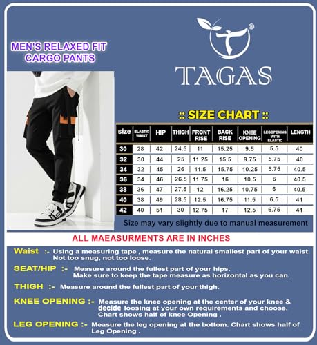 Image of TAGAS Men's Cotton Cargo Pants | Men Cargo Jogger Pant | Slim Fit Track Pants with Side Pockets | Stylish Streetwear Lower for Gym, Casual & Travel