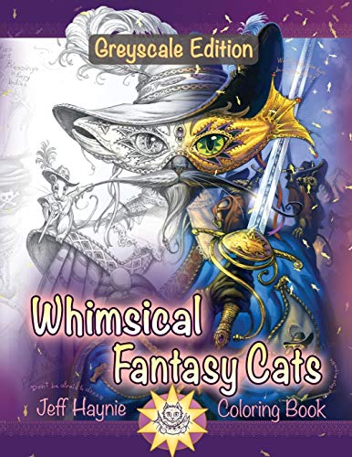 Whimsical Fantasy Cats: Greyscale Edition