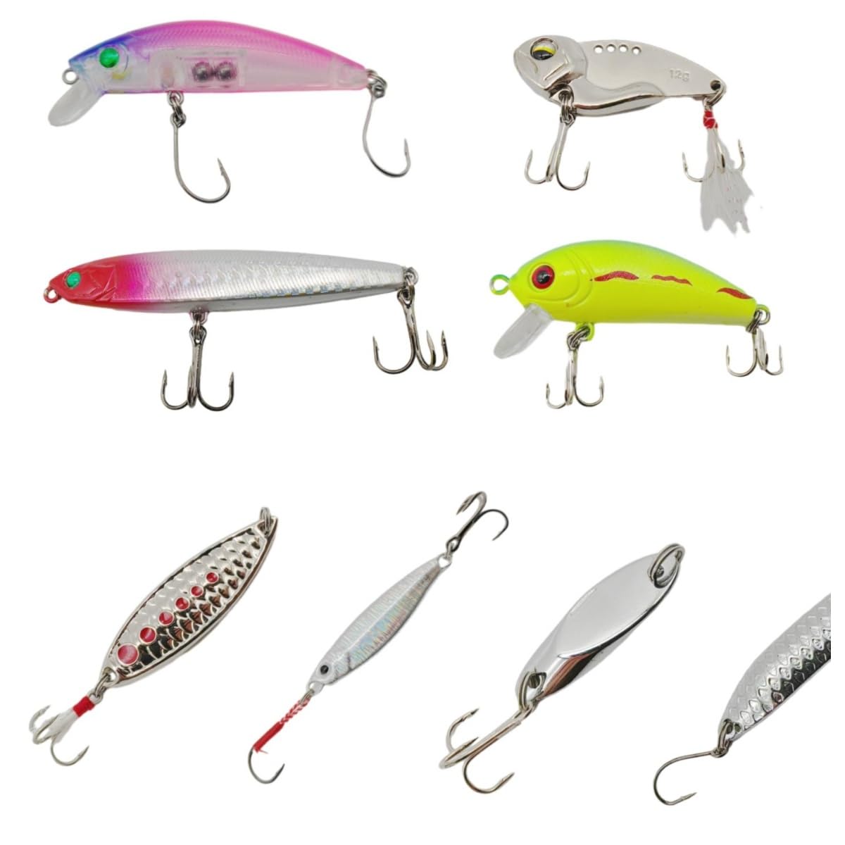 Fishing Lure kit-8, Crank Baits for Bass Fishing, Simulated Crankbait, for Saltwater, Freshwater, Trout, Bass, Salmon, Etc