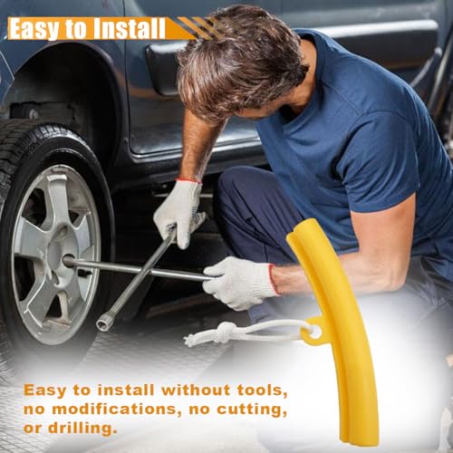 Image of LAINLOY 5PCS Car Tire Changing Rim Protector, Tire Changer Guard Edge Savers, Fixing Tire Rim Protective Cover for Wheel Scratch Prevention, Car Accessories for Motorcycle SUV (Yellow)