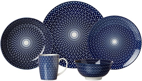 Ritzenhoff & Breker Kuchen- und Frühstücksteller-Set Royal Reiko, 4-teilig, 21,5 cm Durchmesser, Porzellangeschirr, Blau-Weiß, 21.50 x 21.50 x 2.50 cm