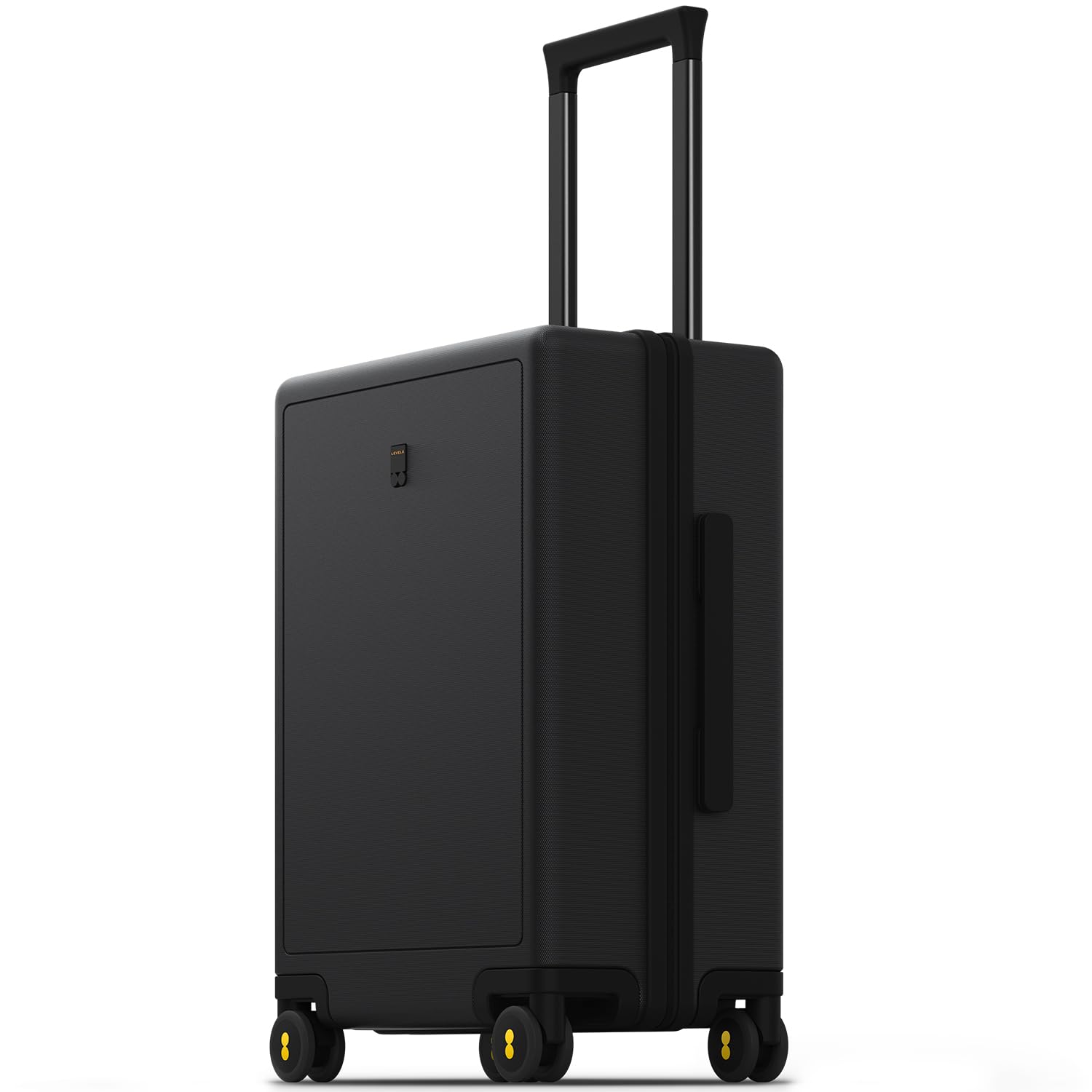 LEVEL8 Carry on Luggage Airline Approved, Small Carry on Suitcases with Wheels, Lightweight Hardside Luminous Textured Small Luggage with Spinner Wheels, Tsa Approved, 18-Inch Carry-On,Black