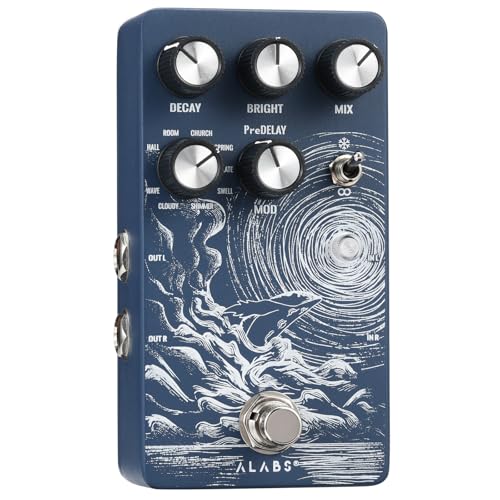 ALABS CETUS Reverb Pedals for Electric Guitar, Reverb Guitar Pedal with 9 Reverb...