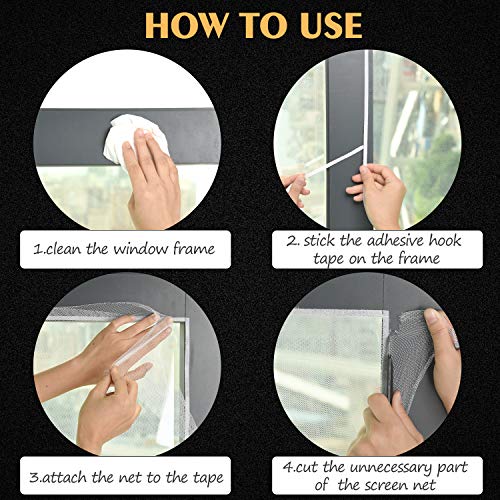 FEPITO 4-delige set upgraded verlengingen muggennet voor Windows, vliegengaas insectennet 1,5 m x 2 m Bug Bee… - Afbeelding 7
