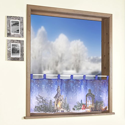 heimtexland Scheibengardine Fotodruck Weihnachten 45x120 cm Voile transparent Weihnachtsgardine Bistrogardine mit Schlaufen Weihnachtslaterne ÖKOTEX Gardine Typ497 heimtexland Scheibengardine Fotodruck Weihnachten 45x120 cm Voile transparent Weihnachtsgardine Bistrogardine mit Schlaufen Weihnachtslaterne ÖKOTEX Gardine Typ497