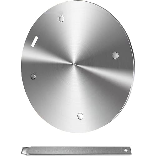11inch Heat Diffuser Plate, Grourarty Stainless Steel Cooking Induction Adapter Simmer Plate for Electric Gas Glass Cooktop Hob Ring, Induction Cooktop Converter Plate with Handle