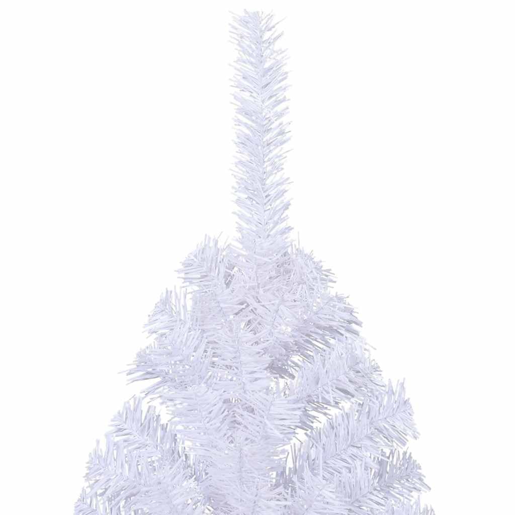 Árbol de Navidad artificial con soporte, color blanco, 210 cm, PVC