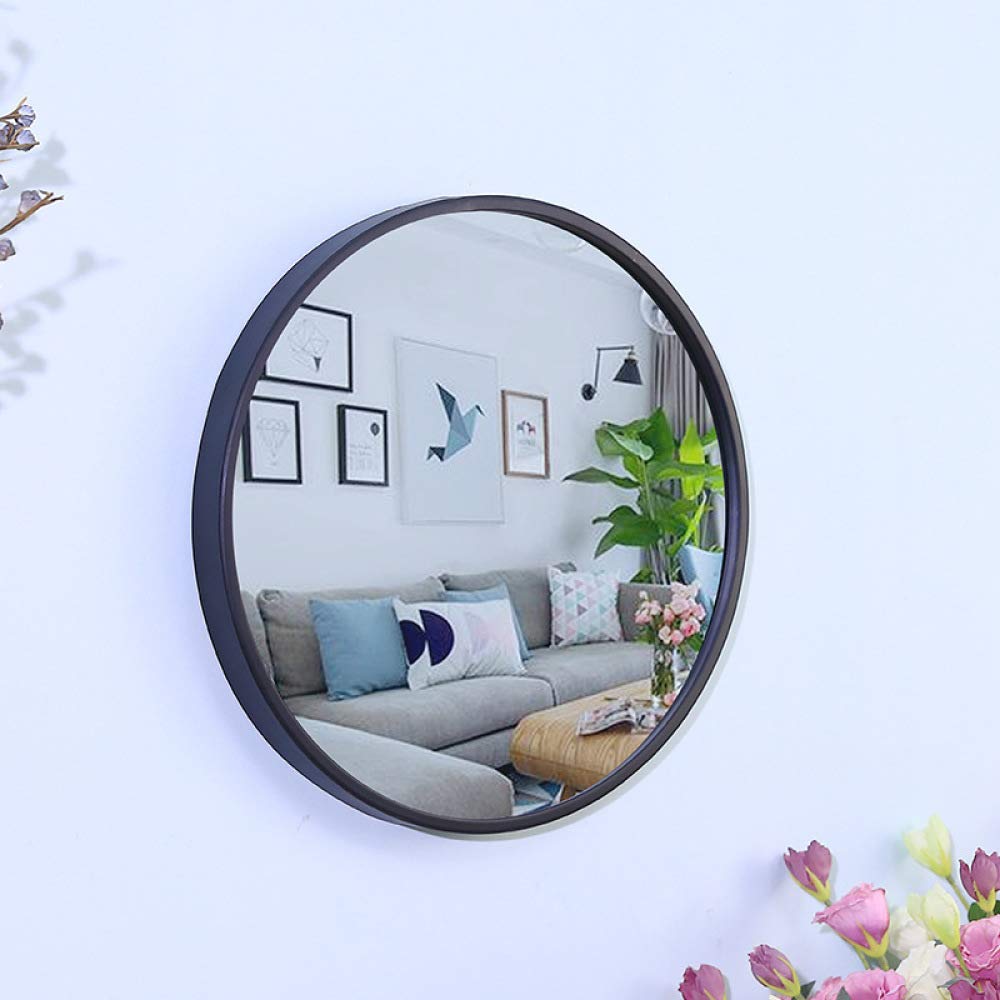 XINYU Hierro Forjado Redondo Exquisito Espejo De Maquillaje Simple Espejo De Belleza Espejo De Maquillaje para El Hogar Montado En La Pared Adecuado para Cualquier Estilo De Hogar Moderno,Black2