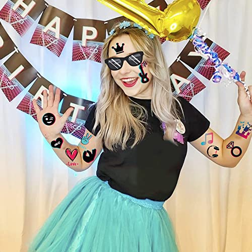 Music Temporary Tattoos Stickers (94 Styles), Mixed Style Hand Wrist Body Art For Kids Boys Girls Birthday Gifts Disco Music Party Supplies Decorations Favors #TOP1