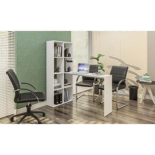 Escrivaninha com Estante Lateral Multimóveis Branco