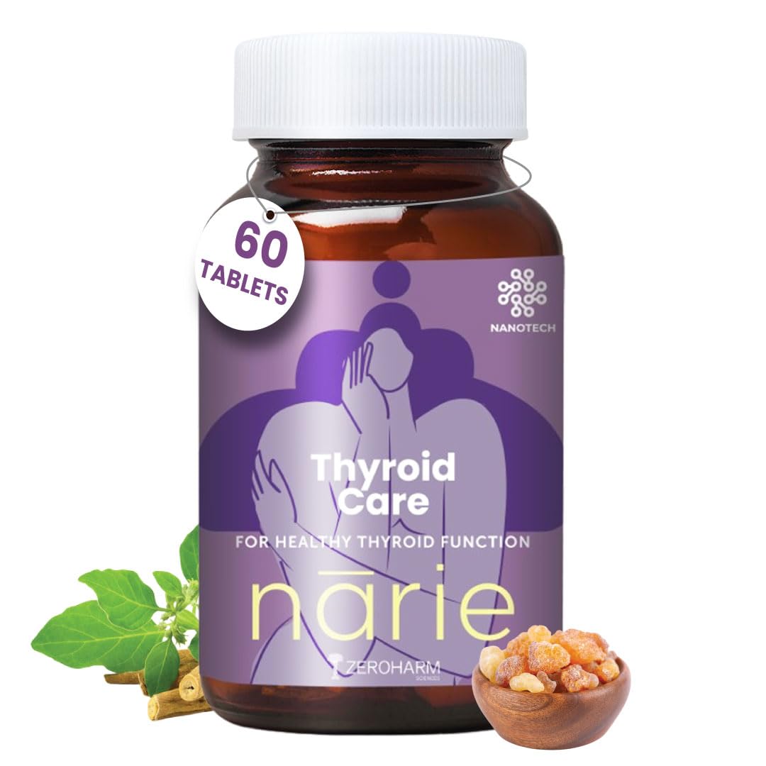 ZEROHARM Narie Thyroid Care Tablets|Hormonal Balance|Thyroid Support|Thyroid Balance|Regulated Tsh&Thyroid Hormones – T3 & T4|Improved Metabolism & Energy|Weight Management|Pack of 60 Veg Tablets-image-21