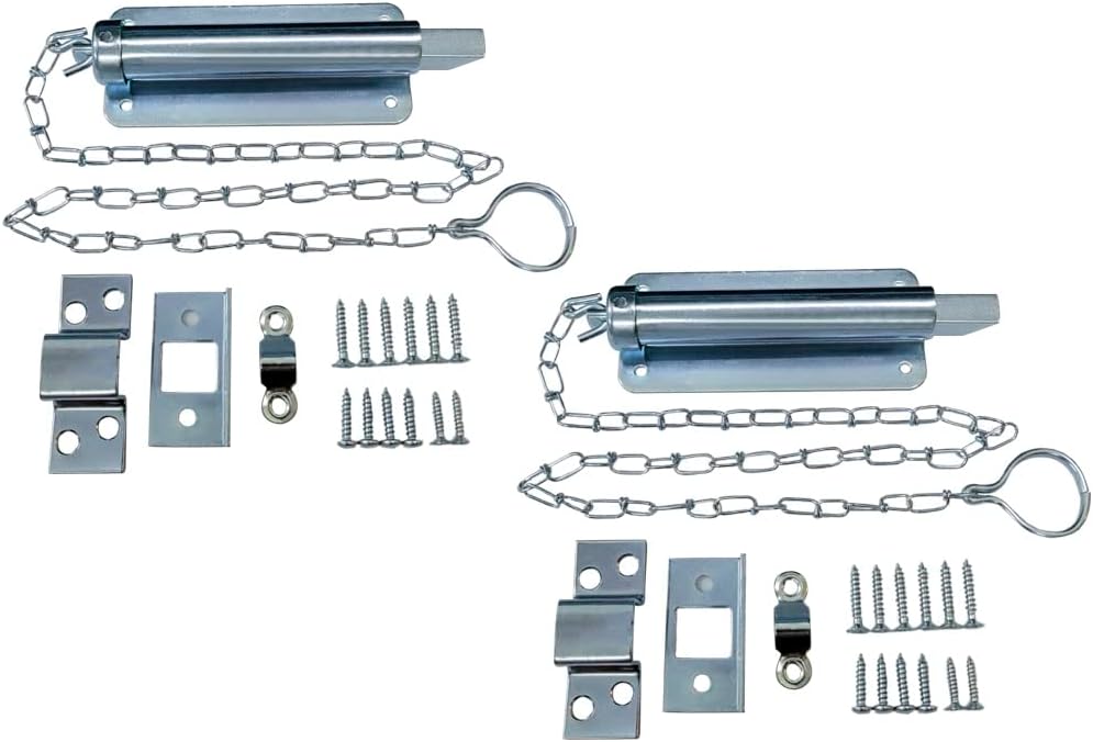 QCAA Chain Bolt, 6", Zinc Plated, 2 Pack, Made in Taiwan