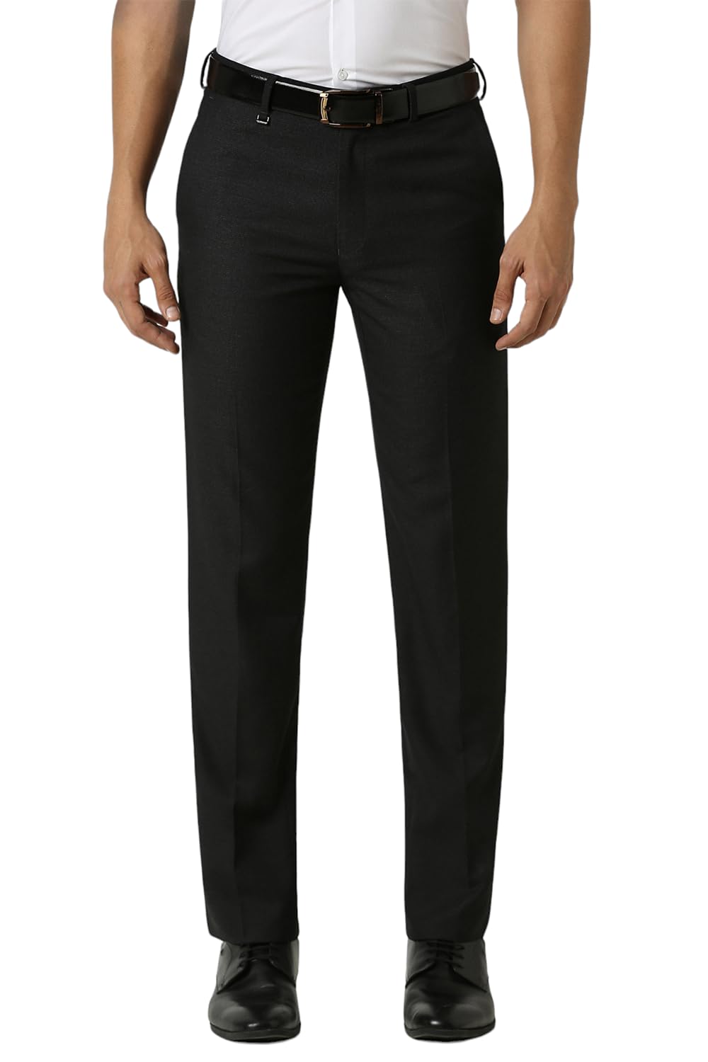 van heusen Mid Rise Textured Formal Trouser for Men|Slim Fit|Stretchable Waistband| Flexible Formal Pants-picture-41