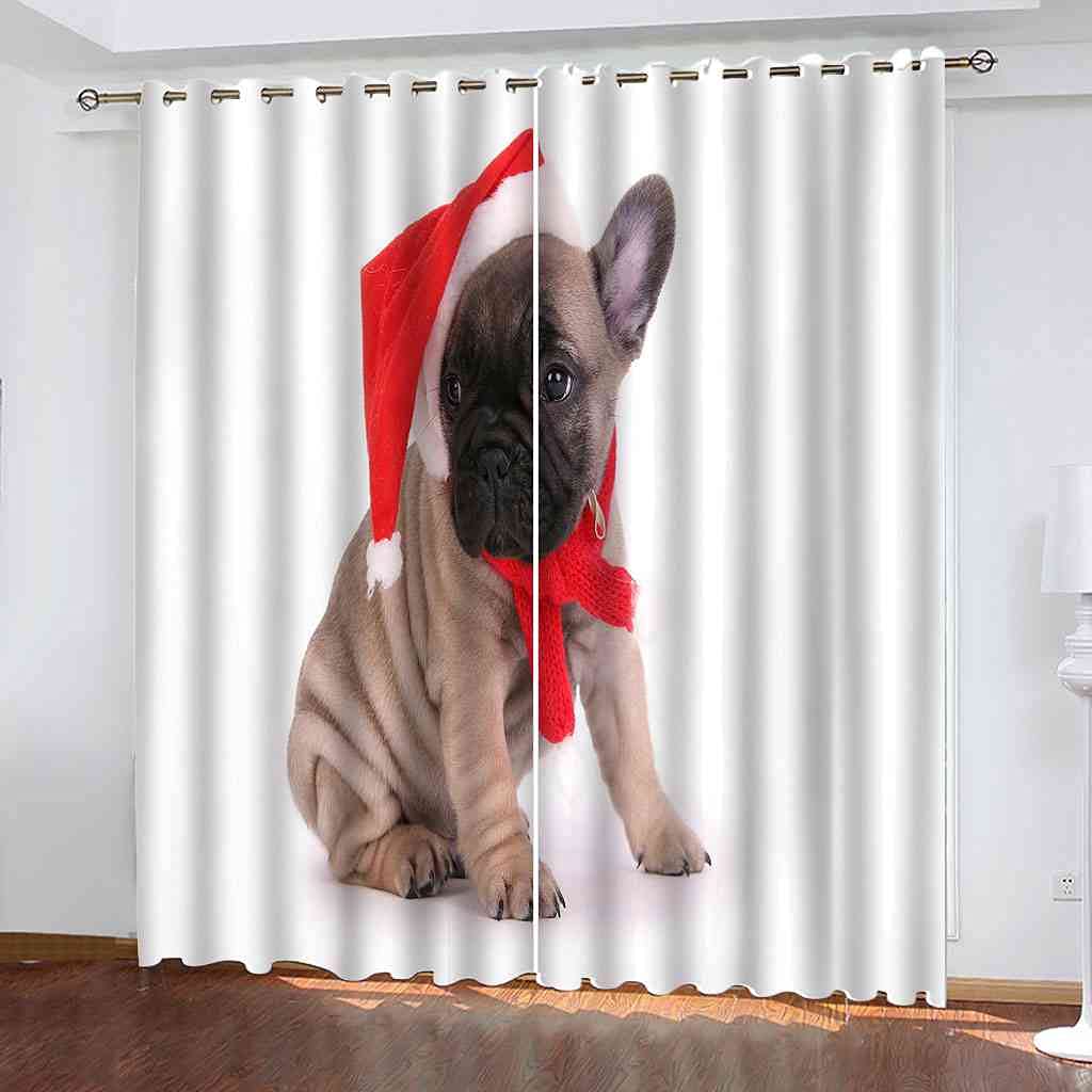 Rideau thermique et phonique chiot de Noël | Isolation optimale pour salon et chambre