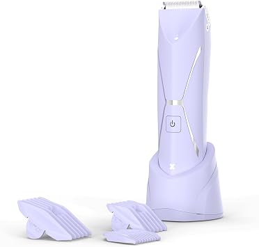 Purple Body Hair Trimmer for Women Waterproof Bikini Trimmer for Women Rechargeable Grooming Kit Shaver with Replaceable Ceramic Blade Wet/Dry Hygiene Razor for Shower Cordless Portable Safe