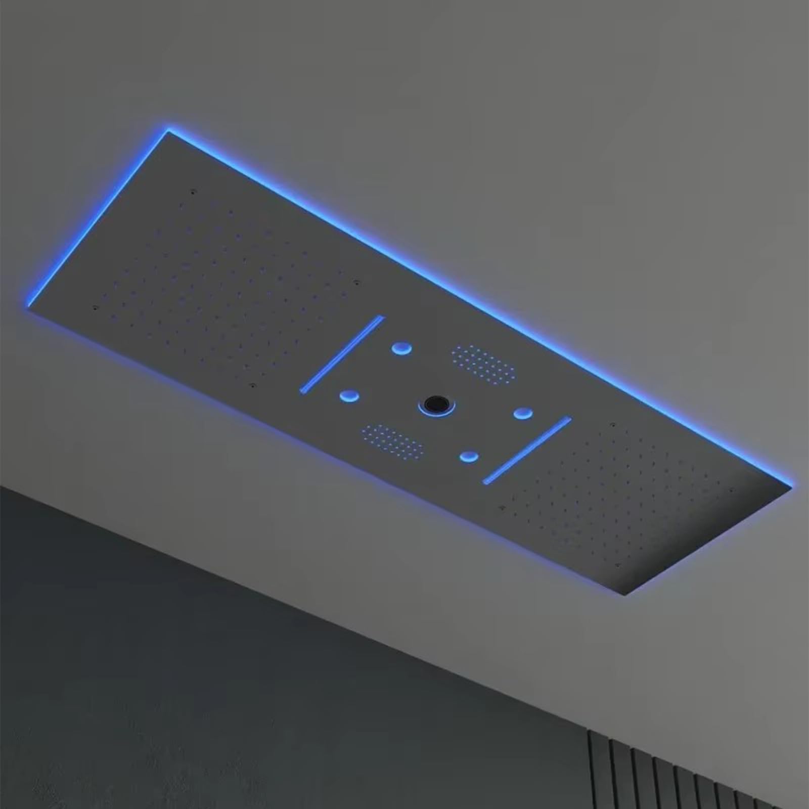 Colonna Doccia, Set Doccia Multifunzione con termostato, Set Doccia con soffione 30x90cm, LED Multicolore, Doccia Portatile Multifunzione, soffione Doccia Completo, Acciaio Inox, Cromo