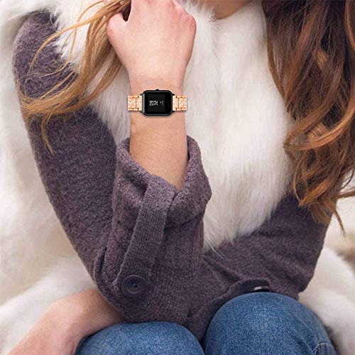 Correa metálica para reloj FitTurn con piedras brillantes miniatura 5