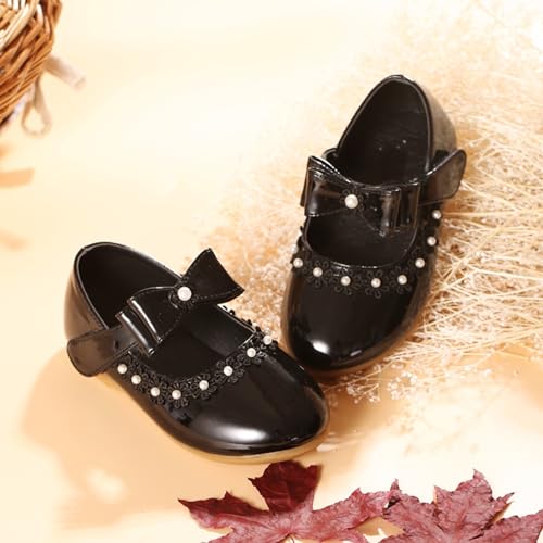 Girls Mary Jane Shoes Leather Soft Sole Ballerina Flat for Wedding Party Dress Up Shoes for Toddler Girls3