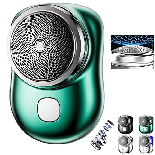2023 USB Mini Shaver -【New Version】Pocket Portable Electric Shaver Rechargeable Waterproof, Magic Travel Electric Razor Round Shaving Machines, Wet Dry Mini Shaving Machines for Men Dayily Use (Green) -  Miretior, 2023 New