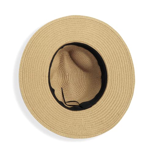 Girls Panama Wide-Brim Floppy Straw Sun-Hat Roll Up Foldable Fedora Hat Summer Beach(56Cm,8 To 16Years) #TOP7