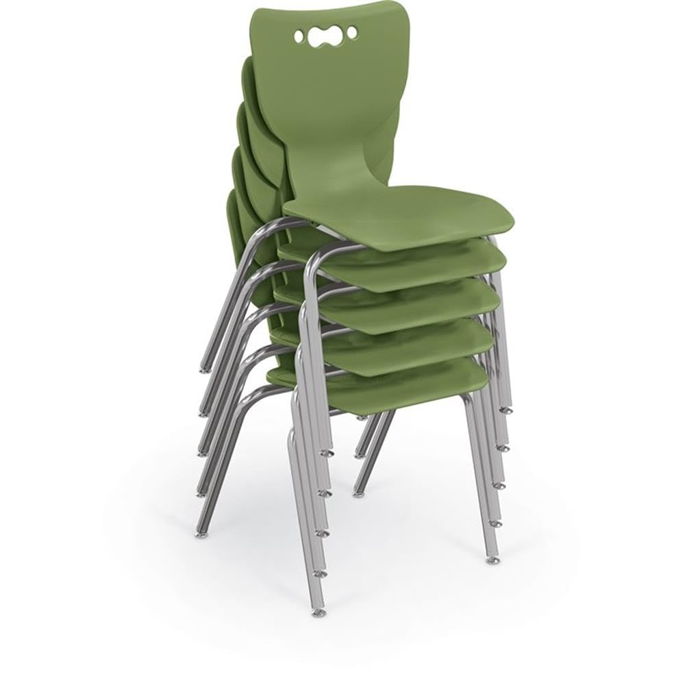 MooreCo Hierarchy 18" Plastic & Chrome School Chair with 4 Legs in Green - Image 4