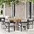 Christopher Knight Home Elko Acacia Wood Outdoor Dining Set for 6, Wooden 7 Piece Patio Dining Table Set, Outdoor Metal Dining Chair and Table Set with Cushion, Patio Furniture Set, Teak+Dark Gray