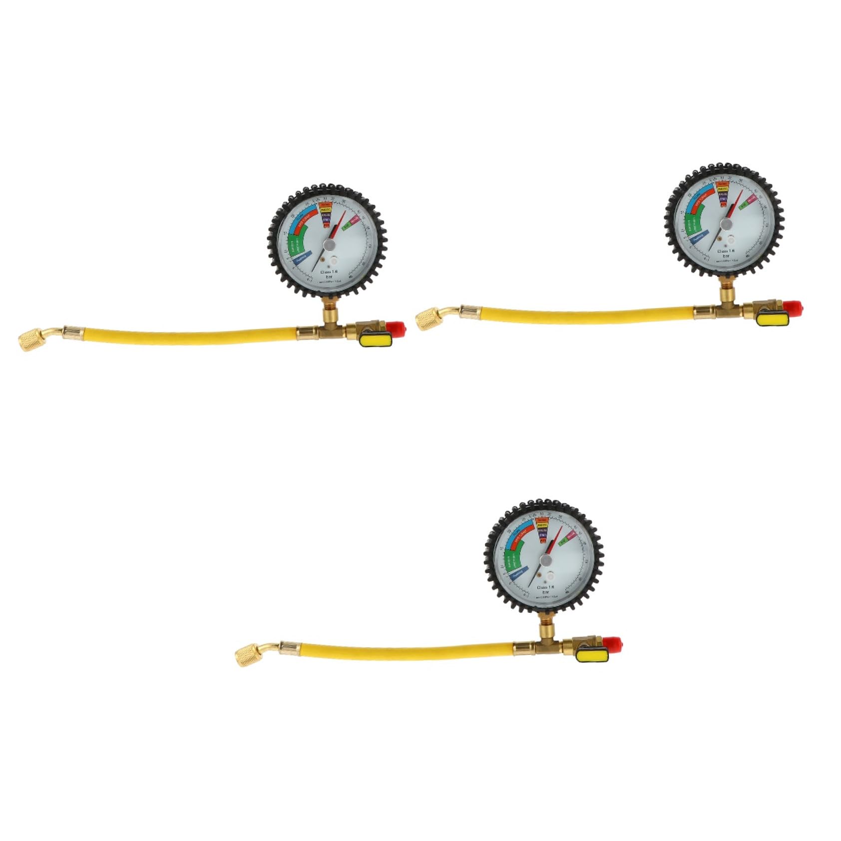 ULTECHNOVO 3 Pezzi Manometro di Prova della Pressione Manometro della Pressione Dellaria Manometri di Refrigerazione del Condizionatore Manometro Dellazoto Facile per I Sistemi