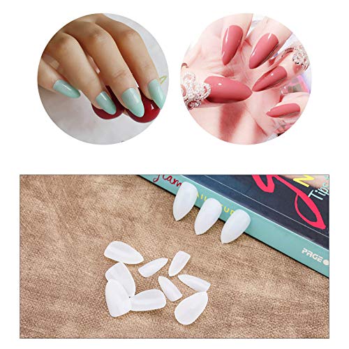 500 uñas postizas naturales almendra con pincel y empujador miniatura 6