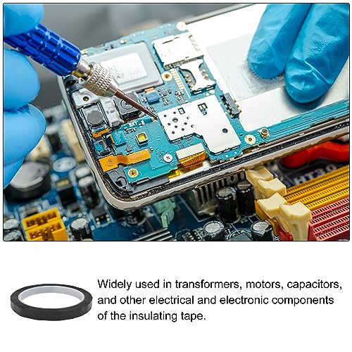 Image of Single Sided Self Adhesive Polyester Film Tape High-Temperature Resistance, Flame Retardant [for Motors, Capacitors ] - 10mmx50m /Black