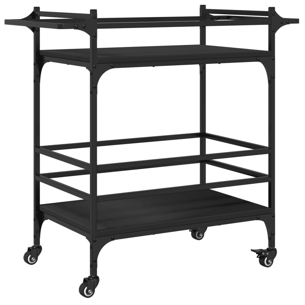 vidaXL Küchenwagen Schwarz 82x40x78,5 cm Holzwerkstoff