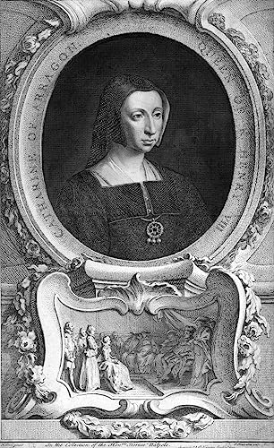 Tableau Catherine d'Aragon par Houbraken 60x90cm pour une décoration murale classique
