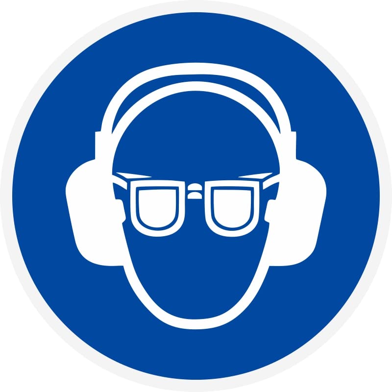 Daged MT-024 Use Hearing Protection M003 DIN EN ISO 7010 Sticker Diameter 4 cm Mandatory Sign Safety Sign Sticker Pack of 6 - Image 2