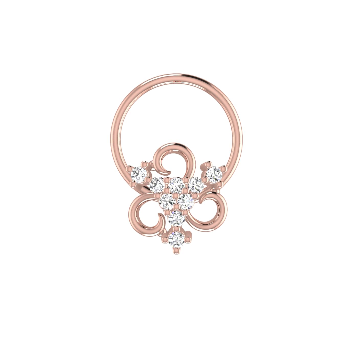 9K BIS Hallmarked Rose Gold Stud Nosering AVNO156PC-image-18