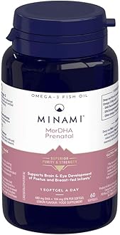 Omega 3 Fish Oil Supplement - Minami - MorDHA Prenatal with high Concentration of DHA Formula - Supports Brain and Eye Development of Foetus and Breast-fed Infants - 60 Softgels
